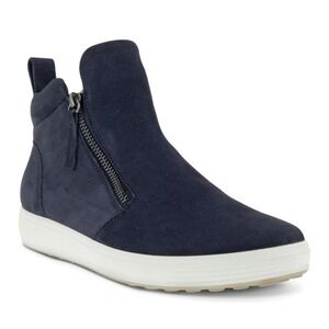 ECCO Soft 7 Zip Booties Boots Navy Blue Size 8